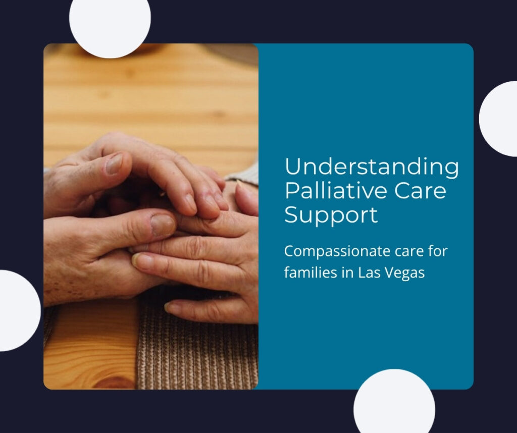 Elderly family members holding hands in compassionate home care support Las Vegas