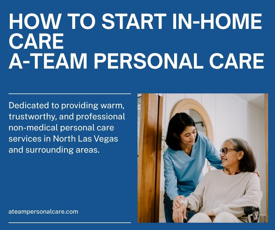 An adult helps a senior parent at home in Las Vegas